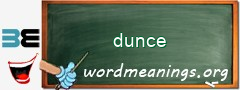 WordMeaning blackboard for dunce